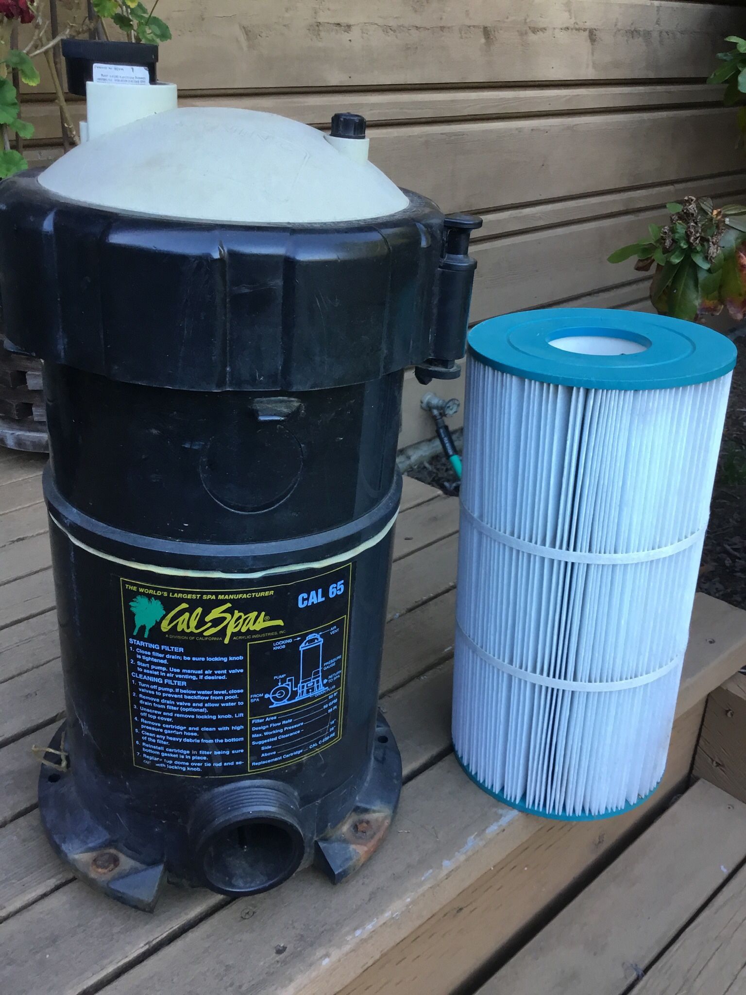 Cal Spa Hot Tub  Filter Housing And Filter