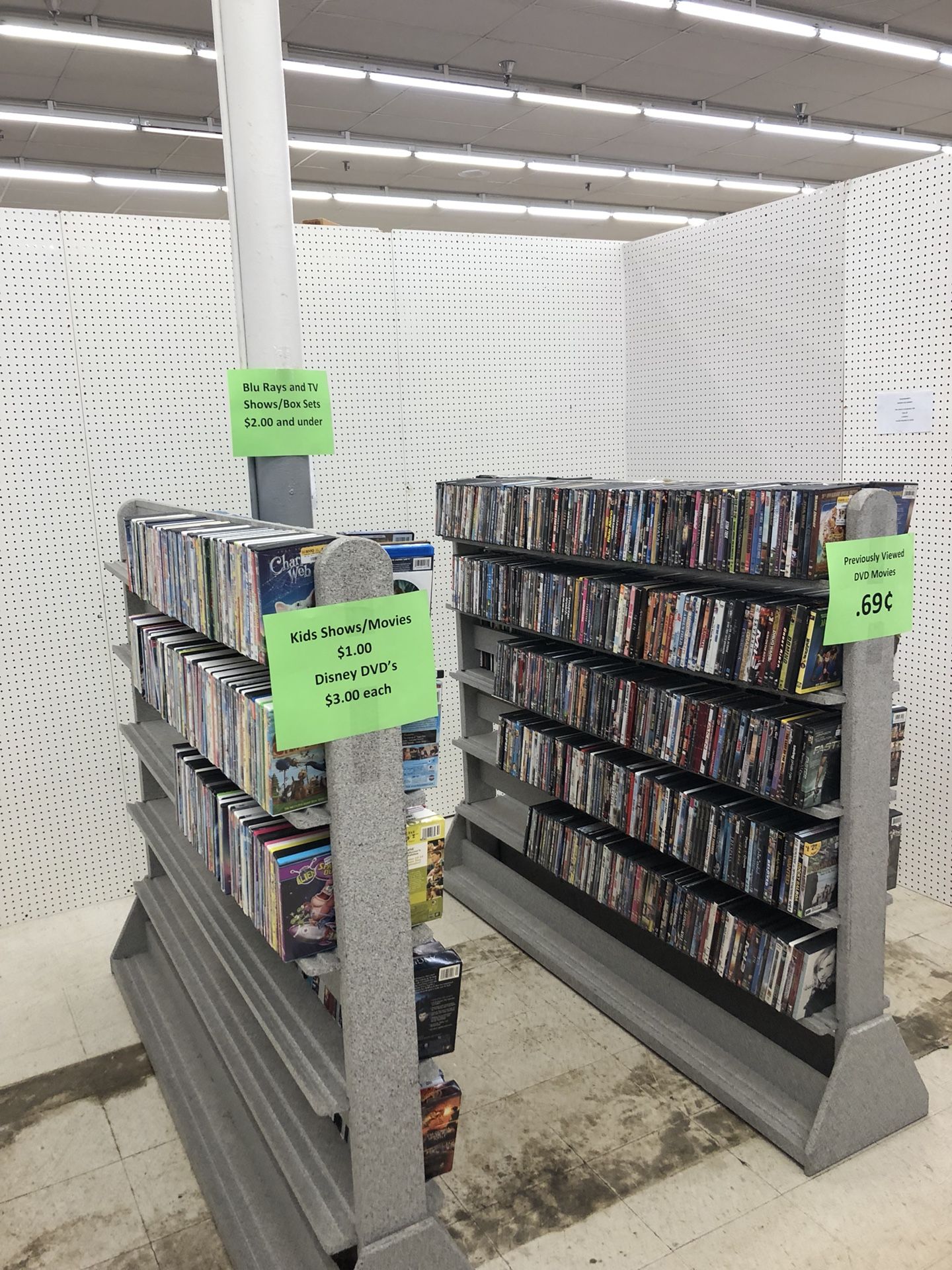 Dvd blowout sale at Traderbakers Martinsville 69 cents and up