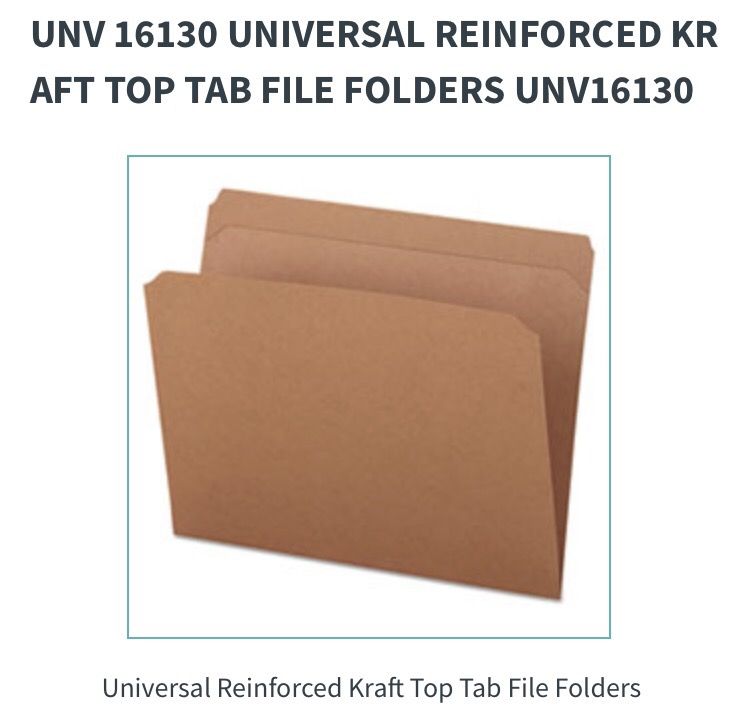 Universal Top tab file folders-1case=5boxes