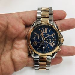 Michael KORS Bradshaw Two-tone Rose Gold Chronograph Watch Unisex 