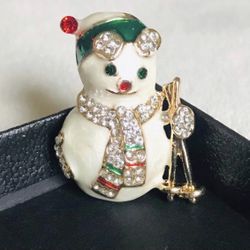 Snowman Brooch