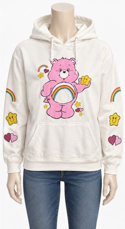 Care Bears Cheer Bear Hoodie 3XL White Pink Rainbow Graphic