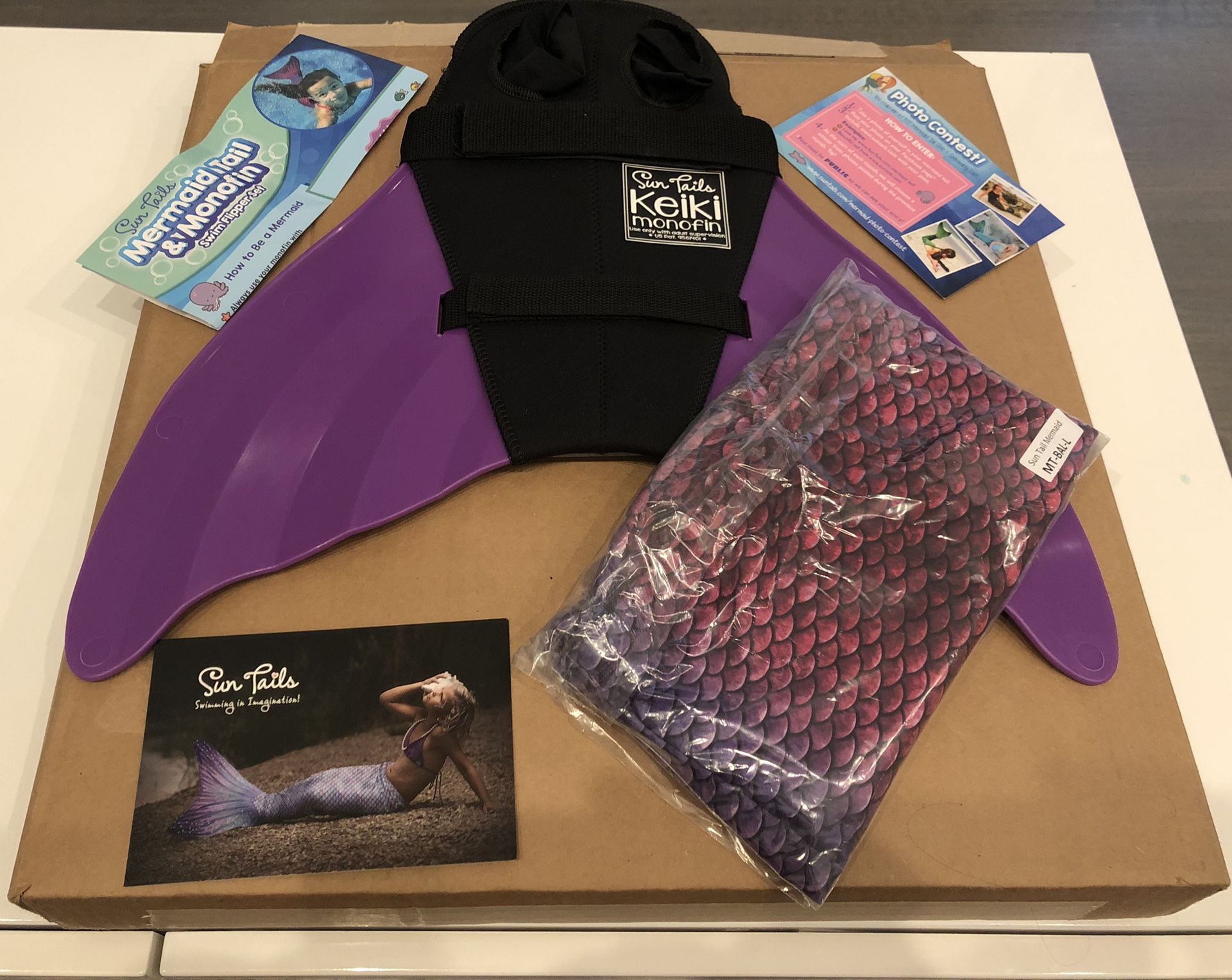  Mermaid Tail and Monofin for Swimming with MER-Shield Tip Protection