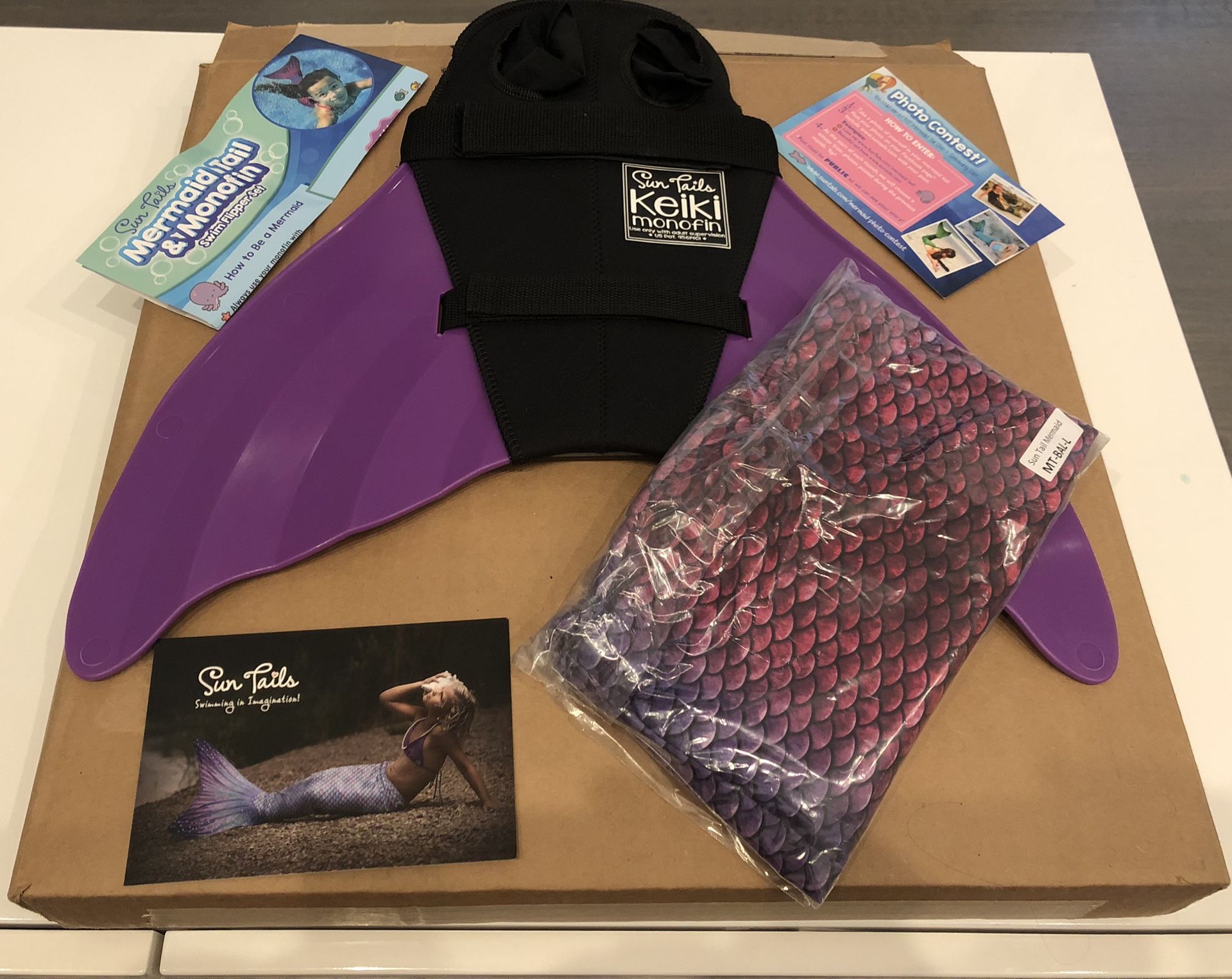 Mermaid Tail and Monofin for Swimming with MER-Shield Tip Protection