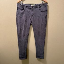Men’s Size 38 Dapper Boi Gray Flat Front Slim Straight Chino Pants