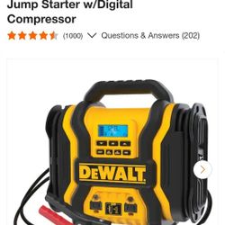 DEWALT. Portable Power 2000 Peak Amp Jump Starter w/Digital Compressor