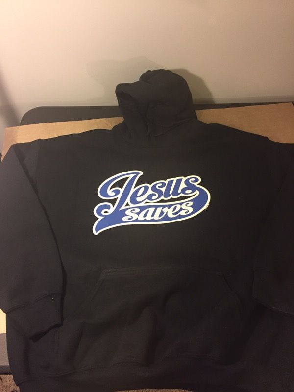 New- Jesus Saves Black Hoodie- $18