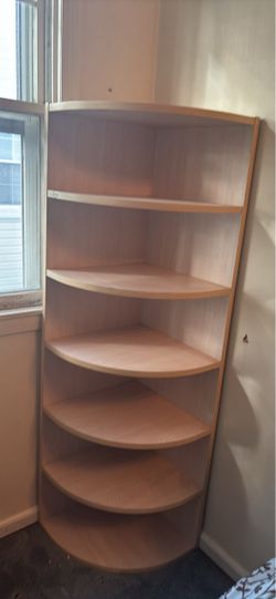 Seven tiered corner shelving unit