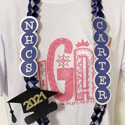 Personalized Graduation Ribbon Lei