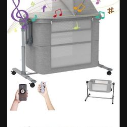 Bunch Of Baby Stuff Electric Crib, Bag Full Of Clothes, Bath, Carrier, Breast Pump Wireless.