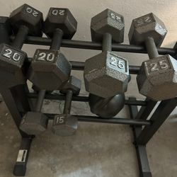 Dumbbells, Kettlebell & Barbell (Like new)
