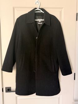 Bachrach Black Wool Overcoat