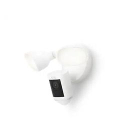 Floodlight Cam Pro with 2K Video and Ring Vision, 2 LED Lights, Dual Band Wi-Fi, and 3D Motion Detection - White