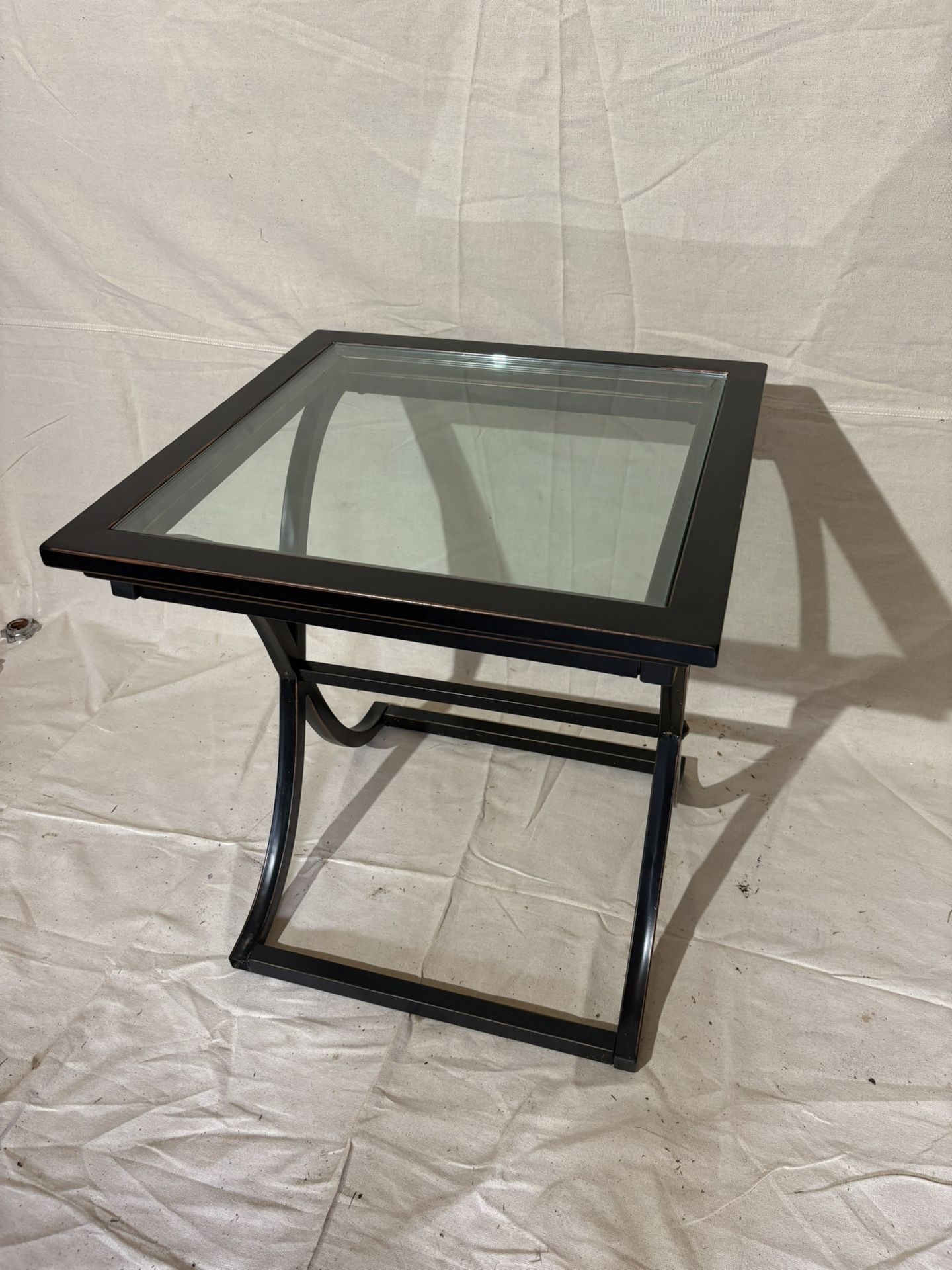 Glass And Metal Table