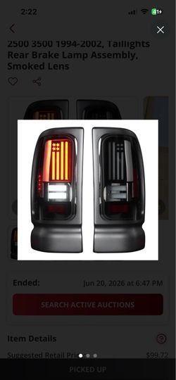 99-01 Dodge Ram Smoked taillights