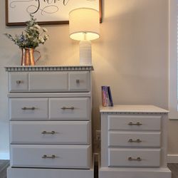 Refinished Solid Wood Dresser & Matching Nightstand
