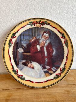 Lenox Norman Rockwell Wishes Come True Collector Plate Vintage 1998 Christmas Memories Ivory China Decorative Wall Art Holiday Home Decor Display