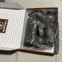 Grey Ostrich Boots 