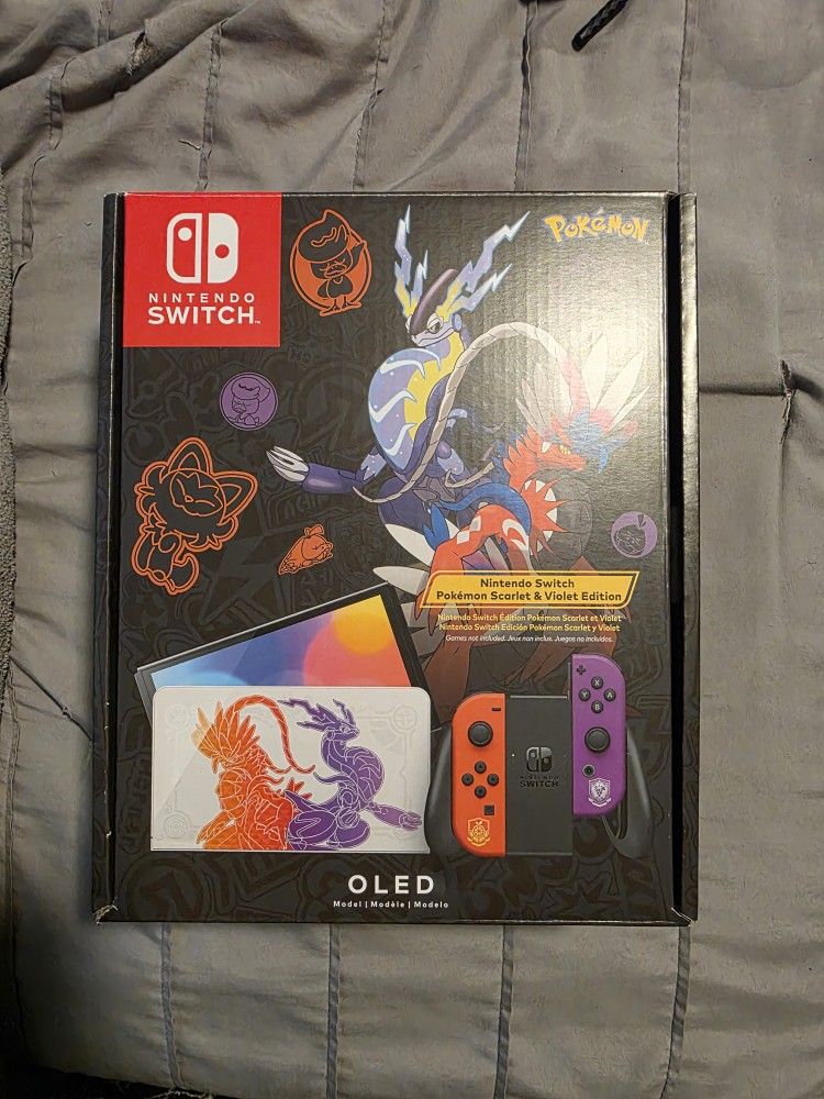 Pokemon Scarlet And Violet Oled Switch With Ssd Card And Cases