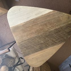 Guitar Pick Shaped Wood Table. 