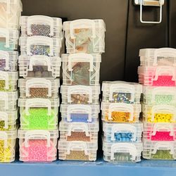 Beautiful Iridescent Japanese Seed Beads by Tohoshoji - Full Spectrum, Organized by Color, with Storage Box and Labels