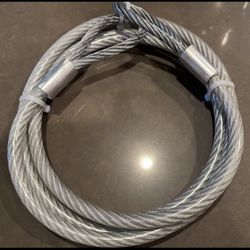 9 Ft  x 1/2 In Braided, Steel Security Cable 