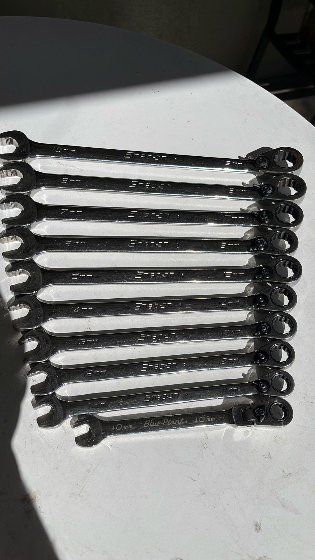 Snap On. Ratcheting. Wrenches Metric 10mm to 19mm