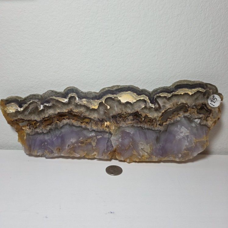 High Quality Crystal Fluorite Slab 12"