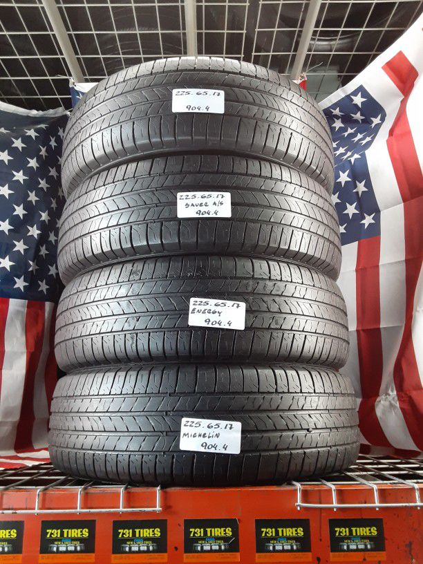 💥4 USED TIRES💥 P225/65R17 MICHELIN ENERGY SAVER A/S 225/65R17 ALL SEASON TOURING 225 65 17