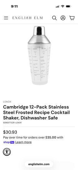 Cambridge stainless steel drink shaker