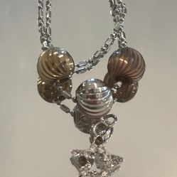 3 Rose & Yellow Gold Silver Plated Balls With Star & 2 Layered bracelet  