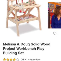 Melissa & Doug Solid Wood Project Workbench Play Building Set