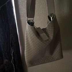 Beige Plaid Tote Bag 