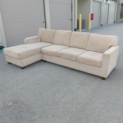 (Free Delivery) - Beige Sectional Couch Sofa