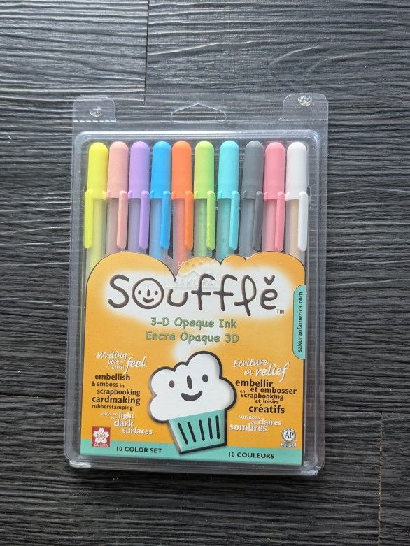 3-D Opaque Ink Pen Set - 3D - Set Of 10 - New