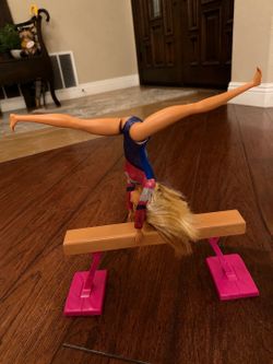 Barbie Gymnastics Doll with Balance Beam