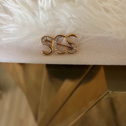 Gold Tone Swarovski Collectors Society SCS Crystal Brooch Pin Retired