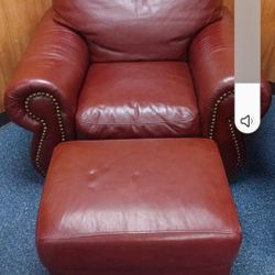Leather Chair With Ottoman 