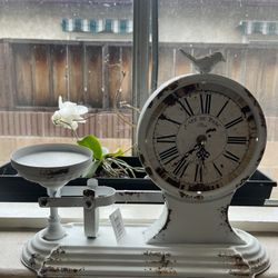 Vintage Style Scale Clock with Candle Holder