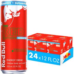 Red Bull Sugar Free Red Edition Watermelon, 12 Oz (Pack of 24)