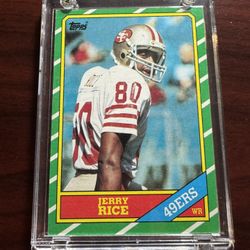 Jerry Rice -San Francisco 49ers, 1986 Tops NFL Football Rookie Card, #161 Mint 