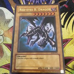 Yugioh Red-Eyes Black Dragon LOB-070 Ultra Rare OG Print Vintage LP/NM