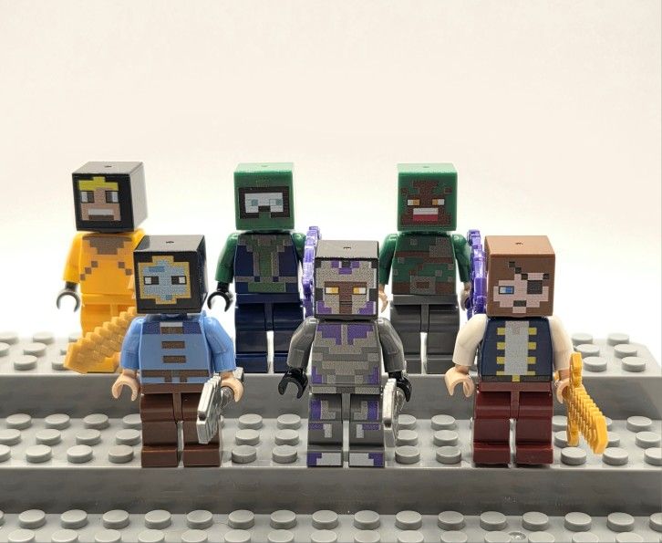 Lot Of 6 Minecraft Figures Lego Minifigures Building Blocks Video Games Kids Toys