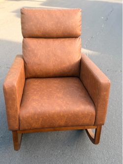 Faux leather rocking chair