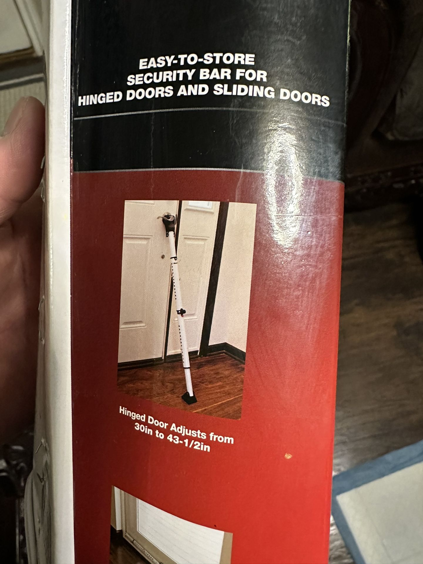 Folding door security bar