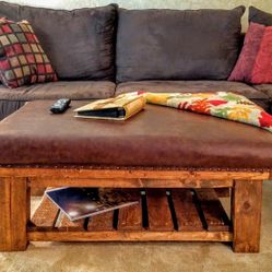Real Leather Ottoman Coffee Tables - Custom Built