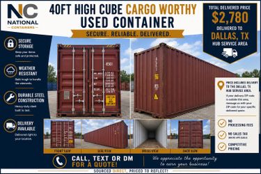 40FT High Cube Cargo Worthy Shipping Container – Dallas, TX