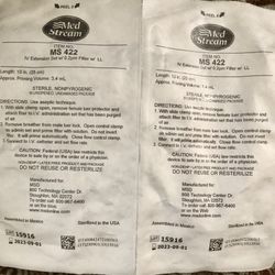 Wholesale MD - Two Pack Of I.V. 0.2um Filtered Extension Sets Pepper SHTF Kit Essential New 