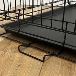 Dog Wire Cage 48 inches Reinforced Dog Crate Collapsible Pet Cage with Double Doors Leak Proof Plastic Tray Outdoor Indoor Portable for Pets Cats and 