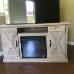 🔥 TV Console Cabinet with Built-In Electric Fireplace